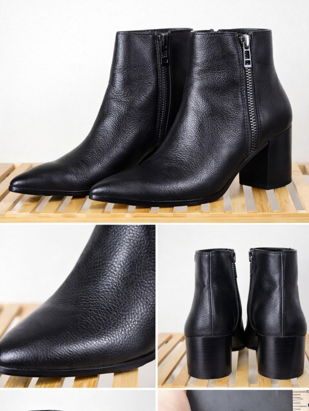 lCharles by Charles David Black Pointed Toe Ankle Booties Size 8.5